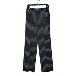 Anne Klein Womens Pinstripe Stretch Pant Black/White Work Attire Stretchy Sz 6
